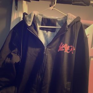 Slayer fleece lined zippered hoodie
